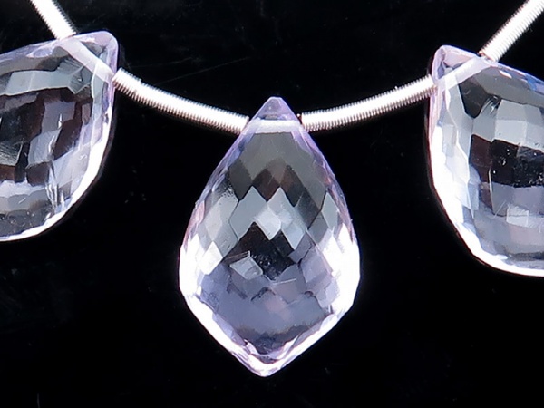 AAA Pink Amethyst Micro-Faceted Fancy Cut Briolette 14-15mm ~ SINGLE