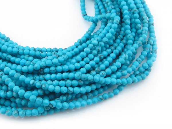 AA Turquoise Faceted Round Beads 2mm ~ 15.5'' Strand