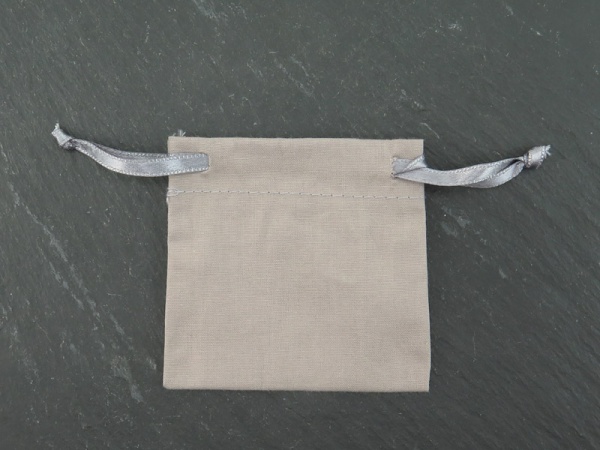 Cotton Drawstring Bag 7cm x 7cm ~ Taupe