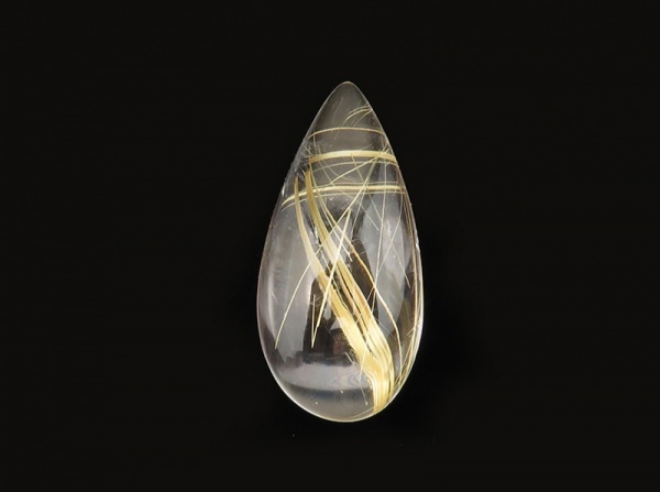 Fair Mined Golden Rutilated Quartz Pear Cabochon 26mm