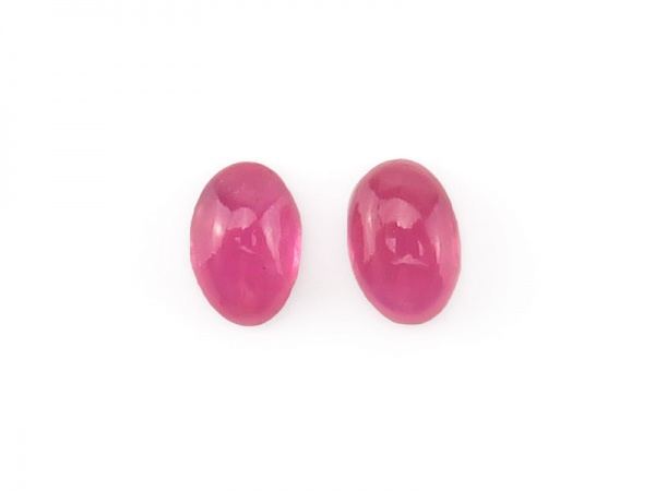 Fair Mined Pink Sapphire Oval Cabochon 6mm x 4mm ~ PAIR
