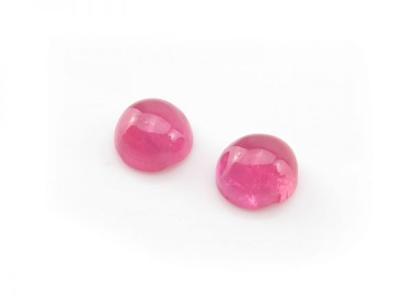 Fair Mined Pink Sapphire Round Cabochon 5mm ~ PAIR