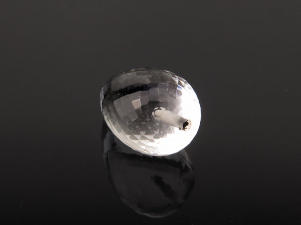 AAA Crystal Quartz Micro-Faceted Teardrop 14mm ~ Half Drilled ~ SINGLE