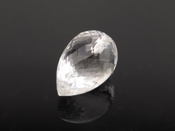 AAA Crystal Quartz Micro-Faceted Teardrop 14mm ~ Half Drilled ~ SINGLE