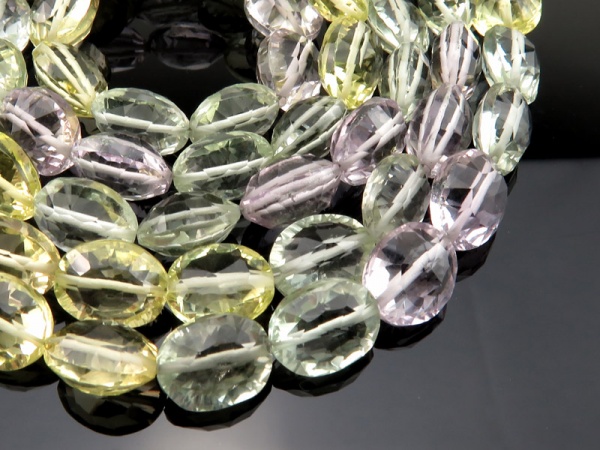 AA+ Multi-Gem Fancy Oval Cut Beads 10mm ~ 7.5'' Strand