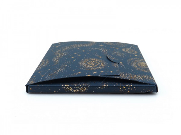 Fold Over Card Jewellery Pouch ~ Navy/Gold