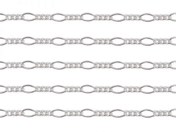 Sterling Silver Figaro Chain 5mm ~ by the Foot
