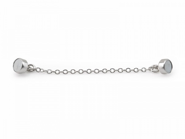 Sterling Silver Magnetic Clasp with Safety Chain