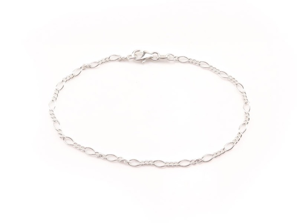 Sterling Silver Figaro Chain Bracelet ~ 7.5''