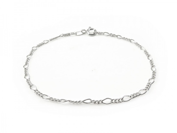 Sterling Silver Figaro Chain Bracelet ~ 7.5''