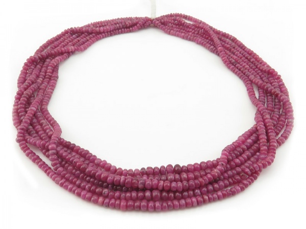 AA Ruby Smooth Rondelle Beads ~ Various Sizes ~ 15.5'' Strand