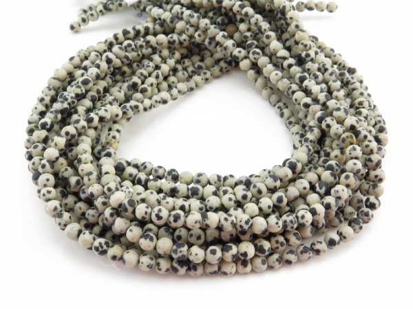 Dalmatian Jasper Matt Round Beads 4.5mm ~ 15'' Strand