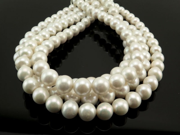 Freshwater White Pearl Round Beads 10-13mm ~ 16'' Strand