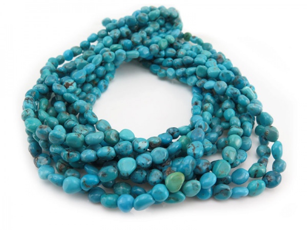 Turquoise Smooth Nugget Beads 8-9mm ~ 16'' Strand