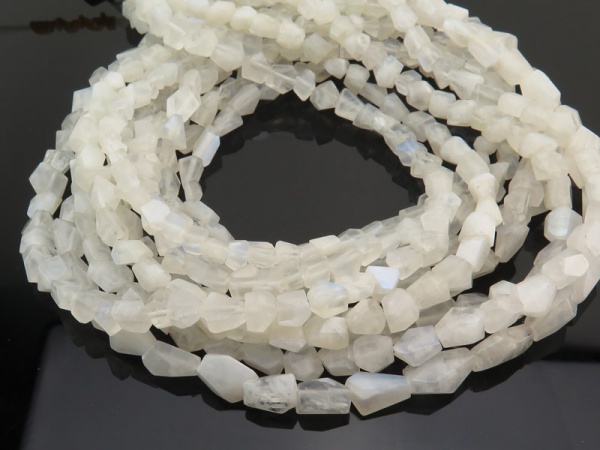 Rainbow Moonstone Faceted Nugget Beads 7-9mm ~ 16'' Strand
