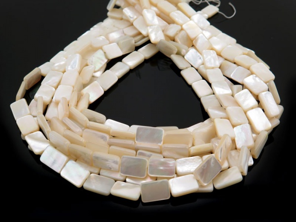 Mother of Pearl Rectangular Beads ~ Various Sizes ~ 16'' Strand