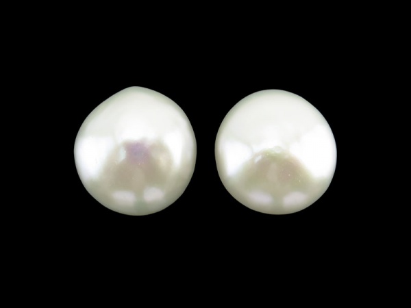 Freshwater Pearl Coin 13-14mm ~ Undrilled ~ PAIR