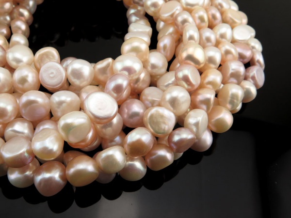 Freshwater Pearl Mixed Colour Cross Drilled Beads 9-10mm ~ 15.5'' Strand