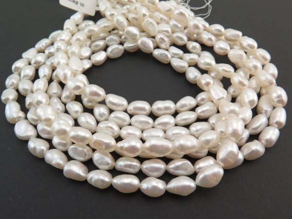 Freshwater Pearl Ivory Long Nugget Beads 10-11mm ~ 16'' Strand