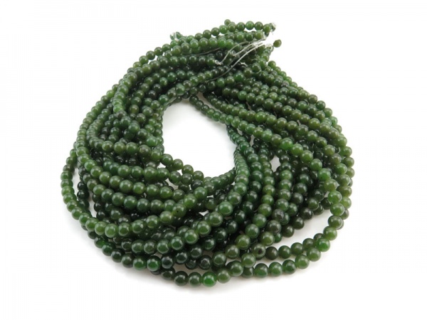 Nephrite Jade Smooth Round Beads ~ Various Sizes ~ 16'' Strand