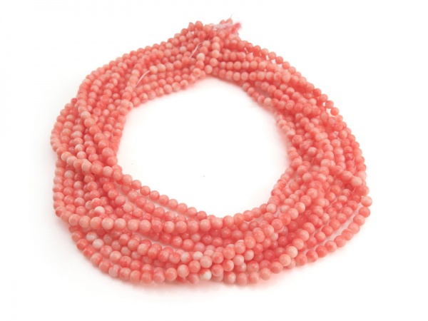 Pink Pacific Coral Smooth Round Beads ~ Various Sizes