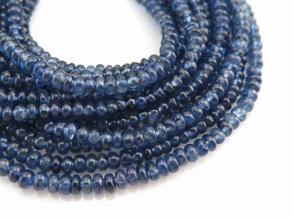 AAA Blue Sapphire Smooth Rondelles 2-3.25mm ~ 13'' Strand