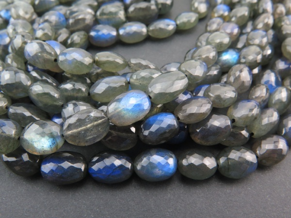 AAA Labradorite Micro-Faceted Oval Beads 7-10.5mm ~ 17'' Strand