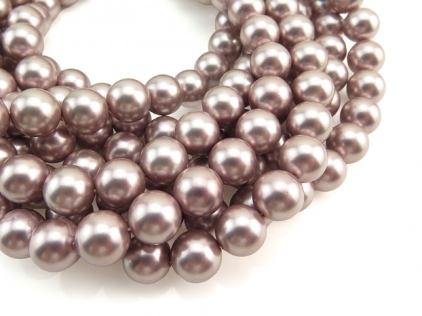 Shell Pearl Rose Round Beads 10mm ~ 16'' Strand