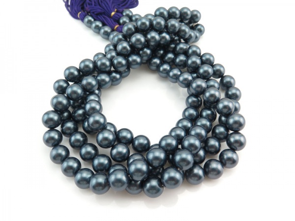 Shell Pearl Petrol Blue Round Beads 10mm ~ 16'' Strand