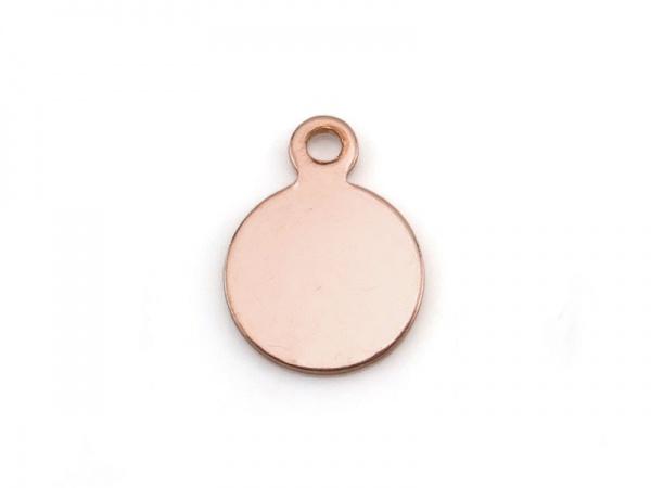 Rose Gold Filled Round Tag 7.5mm ~ Optional Engraving
