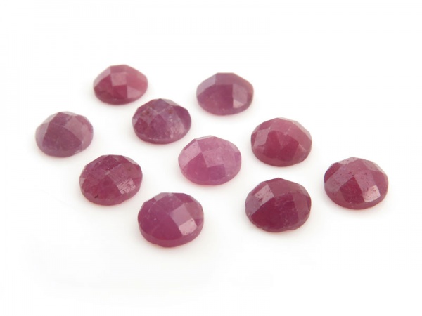 Ruby Rose Cut Round Cabochon 6mm