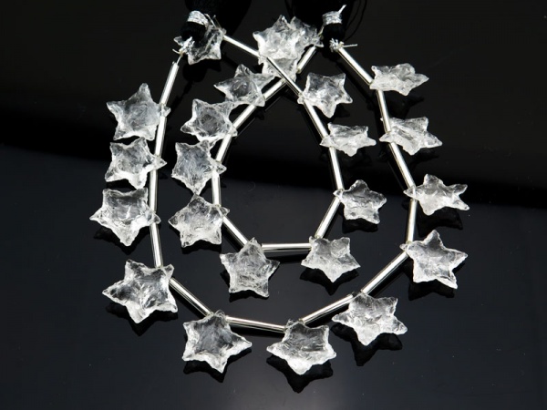 Crystal Quartz Hammered Star Briolettes 16-20mm (11)