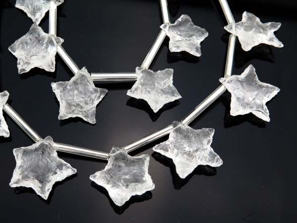 Crystal Quartz Hammered Star Briolettes 16-20mm (11)