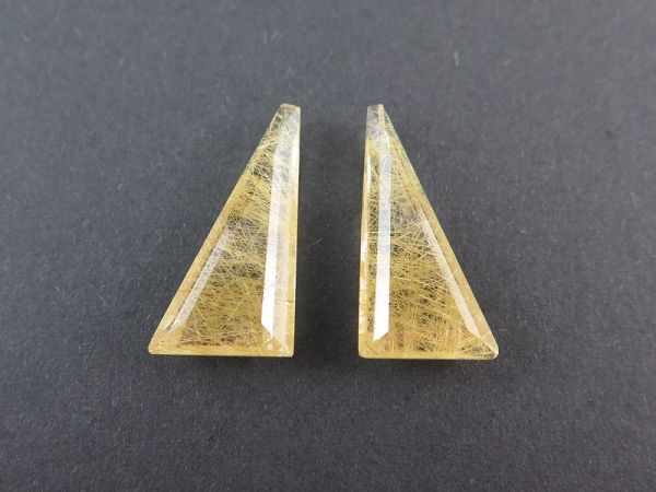 Fair Mined Golden Rutilated Quartz Freeform Gemstone 21mm ~ PAIR