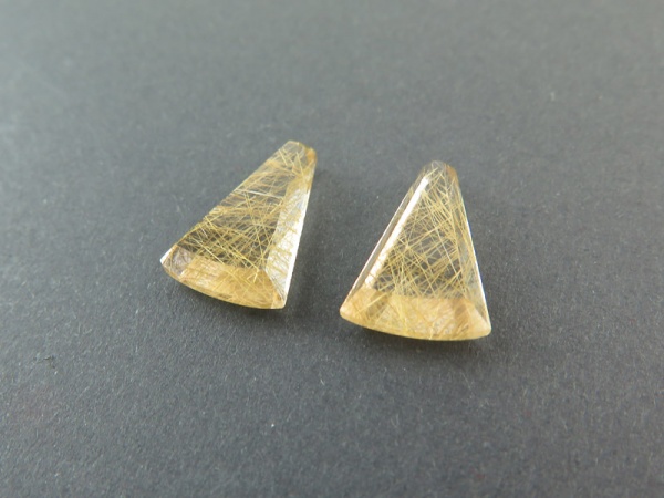 Fair Mined Golden Rutilated Quartz Freeform Gemstone 15mm ~ PAIR