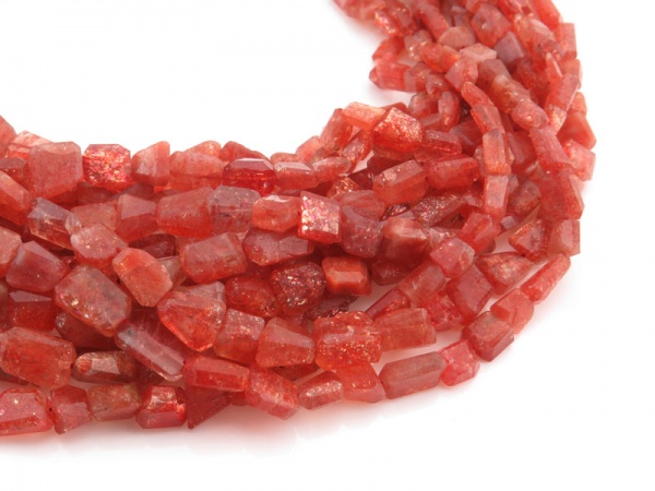 AA+ Sunstone Faceted Nugget Beads 6-10mm ~ 16'' Strand
