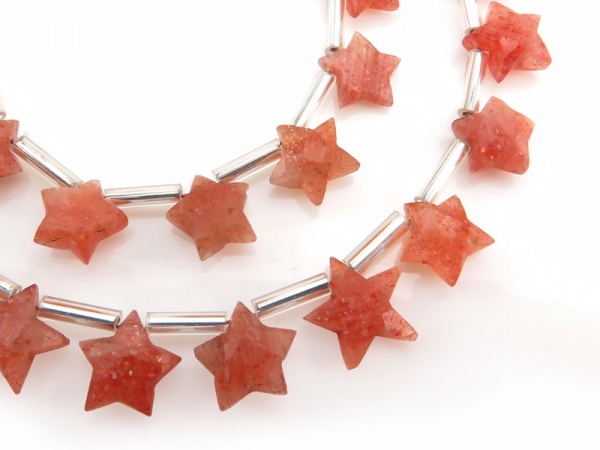 Sunstone Faceted Star Briolettes 7.5-10.75mm