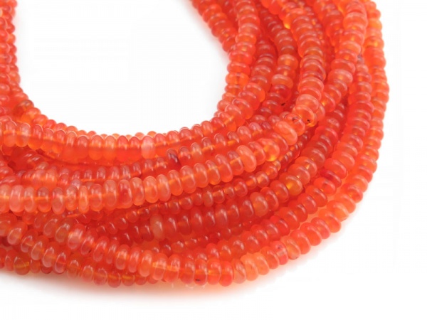 AA Carnelian Smooth Rondelles ~ Various Sizes ~ 16.5'' Strand