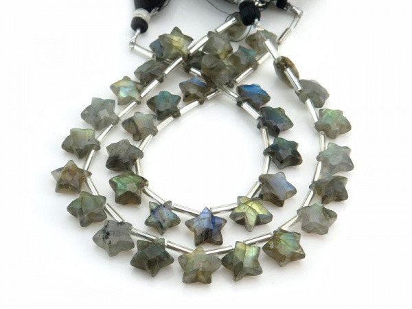 AA Labradorite Faceted Star Briolettes 10-11mm (19)