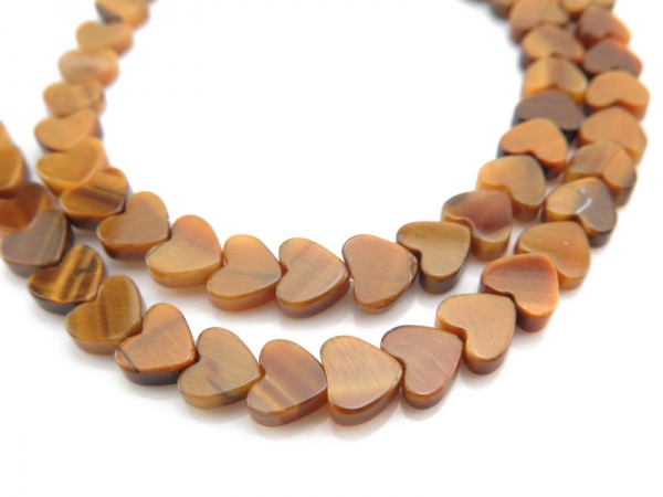 Tiger's Eye Heart Beads 5mm ~ 16'' Strand