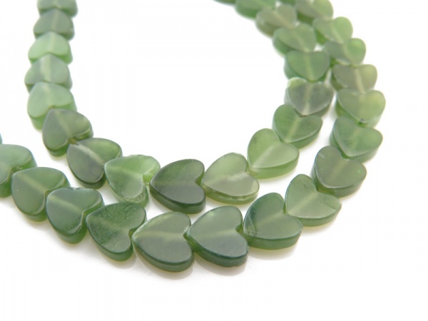 Nephrite Jade Heart Beads 6mm ~ 16'' Strand