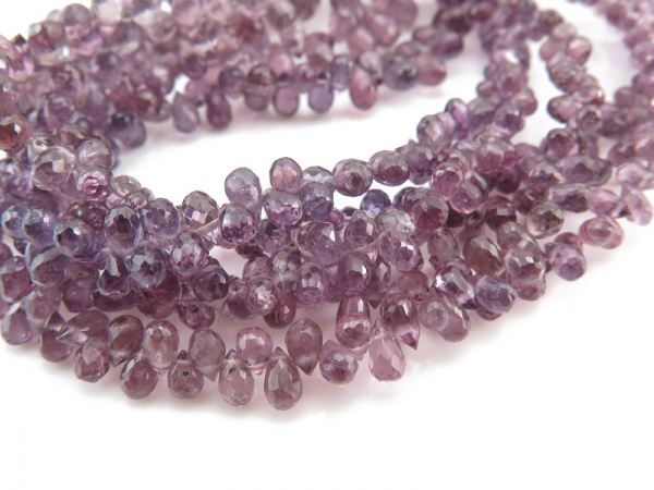 AA+ Purple Spinel Micro-Faceted Teardrop Briolettes 3.75-7mm ~ 16'' Strand