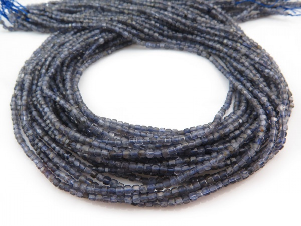 AA Iolite Faceted Cube Beads 2.5mm ~ 15.5'' Strand