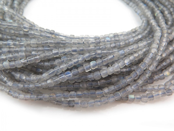 AA+ Labradorite Faceted Cube Beads 2.5mm ~ 15.5'' Strand