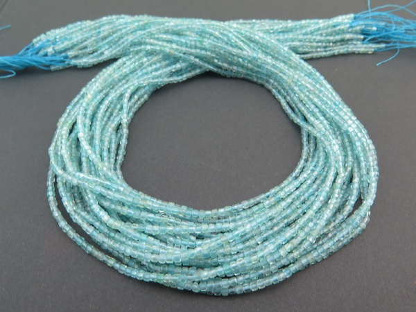 AA+ Blue Apatite Faceted Cube Beads 2mm ~ 15.5'' Strand