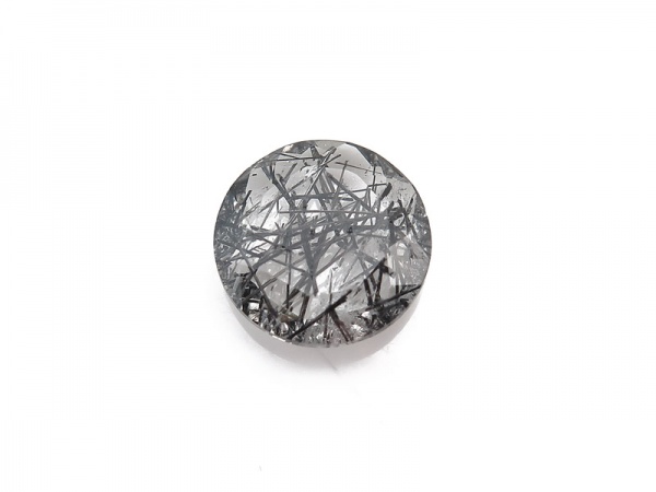 Fairmined Tourmalinated Quartz Faceted Coin 12mm