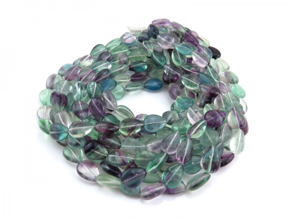 Fluorite Smooth Pear Beads 18.5mm ~ 16'' Strand