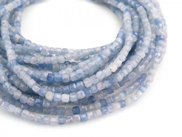 Kyanite Faceted Cube Beads 2.25mm ~ 15.5'' Strand