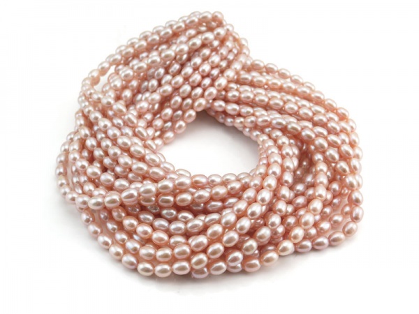 Freshwater Pearl Rose Rice Beads 8mm ~ 16'' Strand