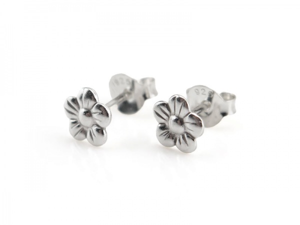 Sterling Silver Blossom Ear Studs ~ PAIR